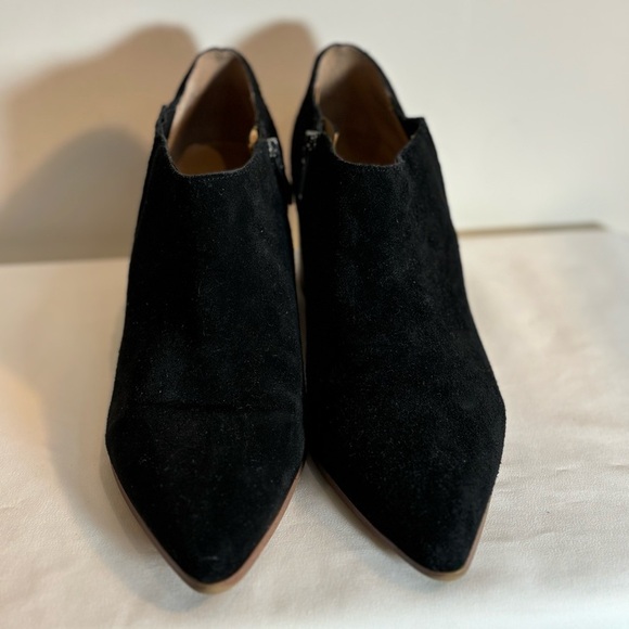 FRANCO SARTO Sz 9 Takoma Booties Low Top Leather Suede Pointy Toe Western Vibes - Picture 2 of 10